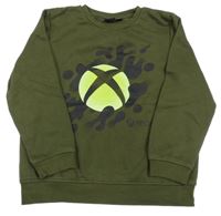 Khaki mikina s potiskem X-box Primark 