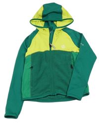 Zeleno-limetková funkční sportovní propínací mikina s kapucí Dare 2B