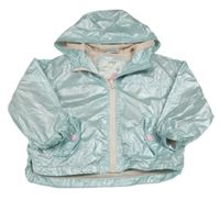 Světlemodrá metalická šusťáková jarní bunda s kapucí M&S
