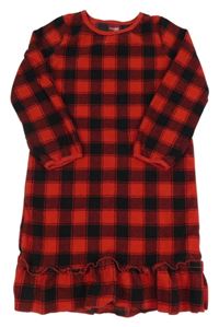 Červeno-černé kostkované fleecové šaty Carter´s 