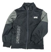 Tmavošedo-šedá sportovní propínací mikina s nápisem Airness 