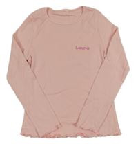 Světlerůžové triko s nápisem