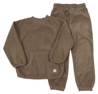 2set - Hnědá fleecová mikina + kalhoty George 