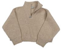 Starorůžový crop svetr s rolákem Matalan