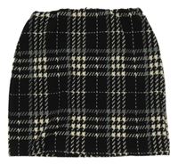 Černo-šedo-bílá kostkovaná sukně New Look