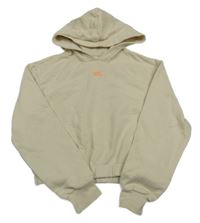 Béžová crop mikina s nápisem a kapucí H&M