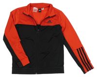 Černo-červená propínací sportovní mikina s logem Adidas