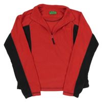 Červeno-černá fleecová funkční mikina Mountain Warehouse 