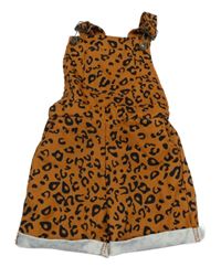 Medovo-černé vzorované laclové kraťasy 