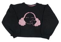 Černá crop mikina s holčičkou George