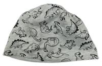 Šedá bavlněná čepice s dinosaury So Cute vel. 80-98