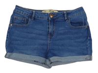 Modré teplákové riflové kraťasy Denim 