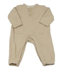 Světlebéžová žebrovaná tepláková kombinéza so cute
