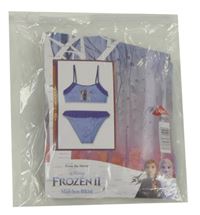 Nové - světlemodro-tmavomodré tankini s Frozen a volánky Disney