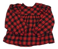 Černo-červeno-zlatá kostkovano/károvaná tunika Tu