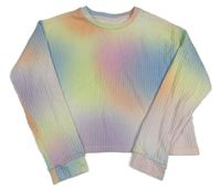 Barevná batikovaná žebrovaná úpletová crop mikina PRIMARK