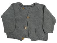 Tmavošedý melírovaný propínací svetr Matalan