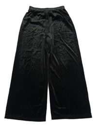 Černé třpytivé široké sametové kalhoty Nutmeg