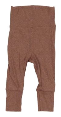 Starorůžovohnědé melírované žebrované tepláky H&M