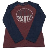 Mahagonovo-tmavomodré triko s nápisy YIGGA