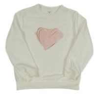 Smetanová mikina se srdíčkem SHEIN