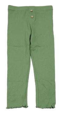 Zelenoolivové žebrované legíny Matalan