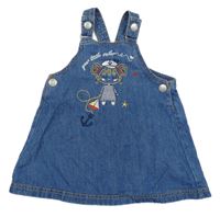 Modré riflové šaty s holčičkou 