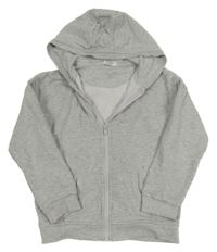 Světlešedá melírovaná propínací mikina s kapucí PRIMARK