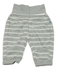 Šedo-bílé pruhované melírované tepláky