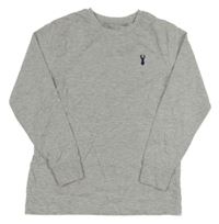 Šedé melírované triko s výšivkou Next