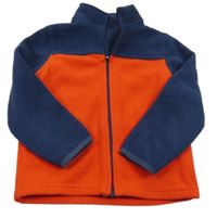 Červeno-tmavomodrá fleecová propínací mikina M&S