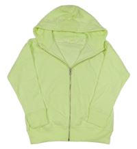Neonově zelená propínací mikina s kapucí Next