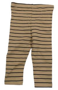 Béžovo-černé pruhované legíny PRIMARK