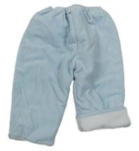 Světlemodré sametové zateplené kalhoty