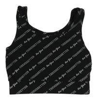 Černý crop top s nápisy George