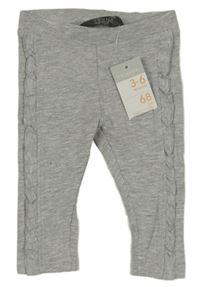 Nové - šedé melírované legíny s volánky PRIMARK