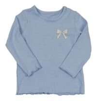 Světlemodré žebrované triko s mašlí George