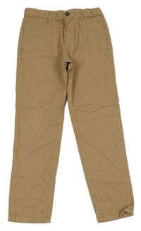Pískové chino relaxed waist plátěné kalhoty H&M