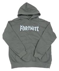 Tmavošedá mikina s Fortnite a kapsou a kapucí H&M