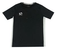 Černé funkční tričko s šedými pruhy Sondico