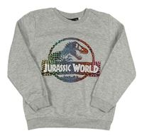 Šedá melírovaná mikina s dinosaurem - Jurský svět Primark