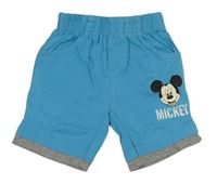 Azurové bavlněné kraťasy s Mickeym Disney