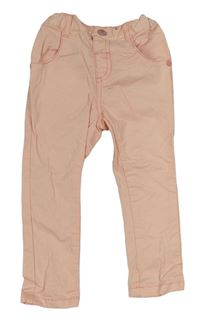 Světlerůžové plátěné skinny kalhoty zn. Ergee