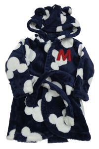 Tmavomodrý chlupatý župan s Mickeym a kapucí George