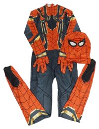 Kostým - 2set - Červeno-černý overal + maska - Spiderman