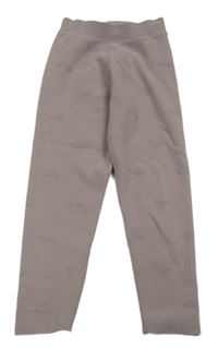 Lila zateplené legíny s nápisy