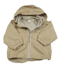 Béžová plátěná jarní bunda s kapucí H&M