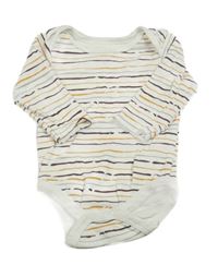 Bílo-šedo-okrové pruhované body