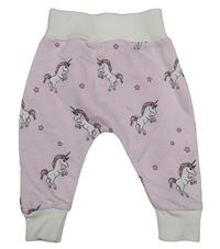 Světlerůžové tepláky s jednorožci