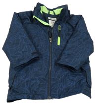 Tmavomodrá vzorovaná šusťáková lyžařská bunda H&M